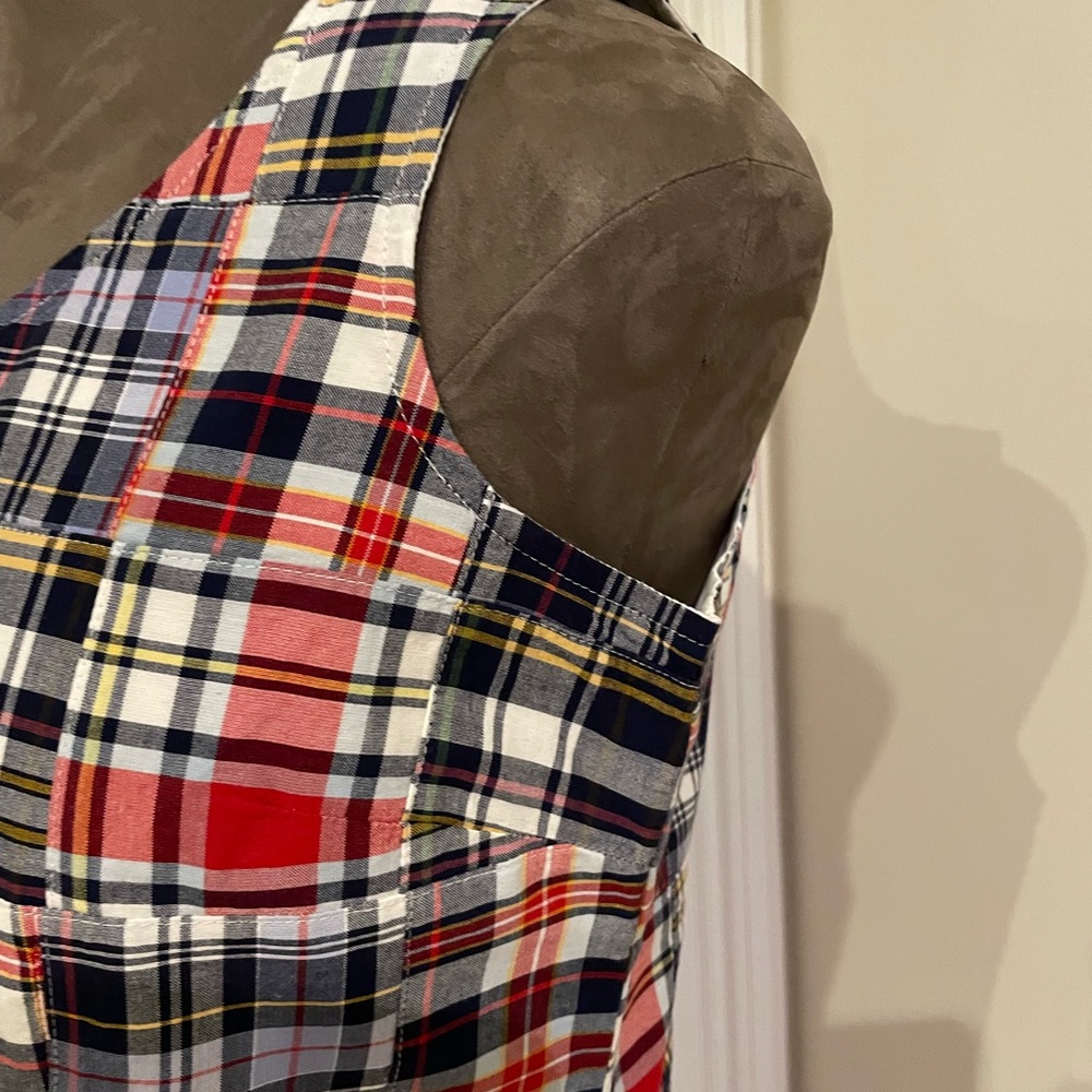 LLBean checkered patchwork sleeveless dress - Picture 6 of 16